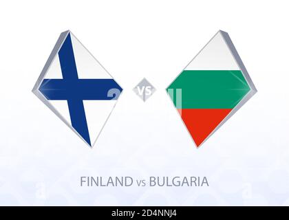 Compétition européenne de football Finlande contre Bulgarie, Ligue B, Groupe 4. Illustration vectorielle. Illustration de Vecteur