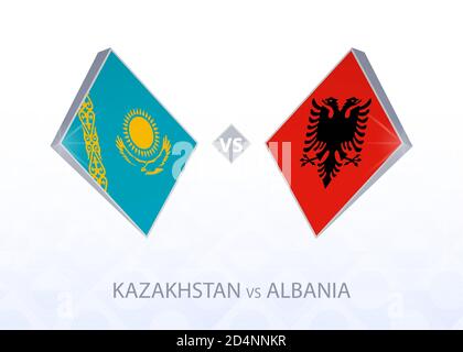 Concours européen de football Kazakhstan contre Albanie, Ligue C, Groupe 4. Illustration vectorielle. Illustration de Vecteur