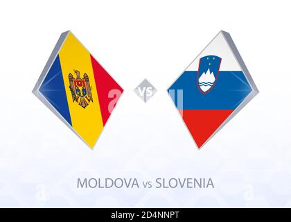 Compétition européenne de football Moldova contre Slovénie, Ligue C, Groupe 3. Illustration vectorielle. Illustration de Vecteur