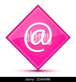 Icône d'adresse e-mail isolée sur un luxueux bouton en losange rose ondulé illustration abstraite Banque D'Images