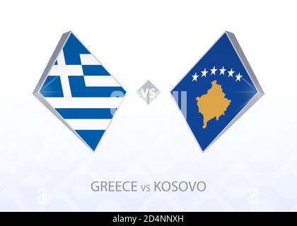 Compétition européenne de football Grèce contre Kosovo, Ligue C, Groupe 3. Illustration vectorielle. Illustration de Vecteur