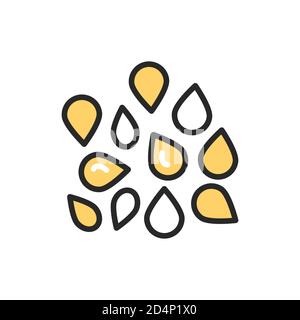 Icône de la ligne de couleur des graines de sésame. Illustration vectorielle Illustration de Vecteur