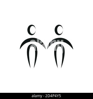 signe simple du zodiaque horoscope gemini isolé sur l'illustration du vecteur blanc EPS10 Illustration de Vecteur