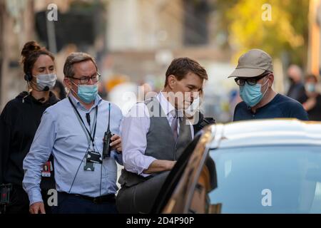 L'acteur Tom Cruise dans les rues du centre historique, pendant le tournage du nouveau film d'action 'la mission impossible 7'. (Photo de Gennaro Leonardi/Pacific Press) Banque D'Images