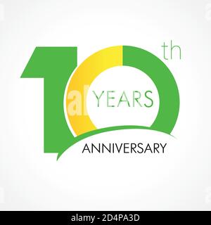 numéros du 10 e anniversaire. logotype de 10 ans. Des félicitations simples. Modèle de conception graphique Web abstrait isolé. Chiffres créatifs. Jusqu'à 10 %, -10 % Illustration de Vecteur