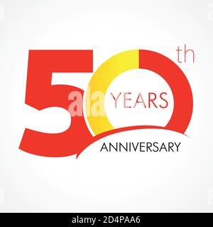 numéros du 50 e anniversaire. logotype de 50 ans. Des félicitations simples. Modèle de conception graphique Web abstrait isolé. Chiffres créatifs. Jusqu'à 50 %, -50 % Illustration de Vecteur