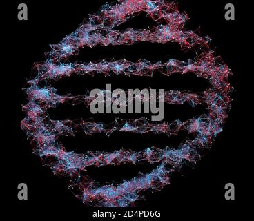 Image abstraite de l'ADN des codes génétiques. Image de concept à utiliser comme arrière-plan. Illustration 3D. Banque D'Images