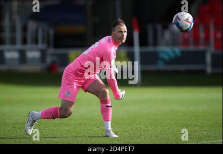 Joe Murphy, gardien de but de Tranmere Rovers, lors du match Sky Bet League Two au stade Peninsula, à Salford. Banque D'Images