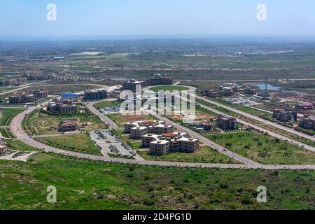Une vue aérienne de la mosquée et des monuments de faisal à Islamabad, la capitale du Pakistan Banque D'Images