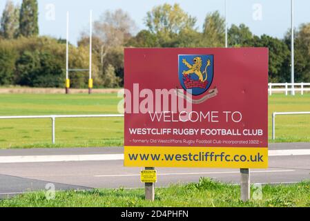 Nouvel emplacement pour le Westcliff Rugby football Club sur l'aéroport Southend de Londres, aménagement du parc d'affaires de l'aéroport, qui a cessé de travailler en raison de COVID-19 Banque D'Images