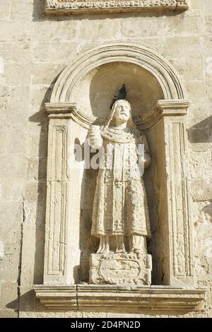 Détail du Palazzo Lanfranchi, museo nazionale d'arte medievale e moderna, musée national d'art médiéval et moderne, Matera, Basulizata, Italie Banque D'Images