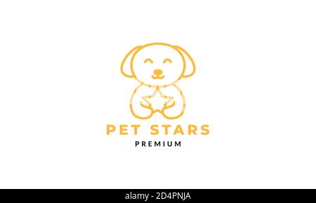 chien ou animal avec étoile mignon logo de dessin animé icône vectorielle conception de l'illustration Illustration de Vecteur