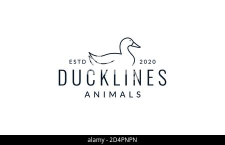 motif graphique représentant un logo minimaliste et simple représentant une ligne de canard Illustration de Vecteur