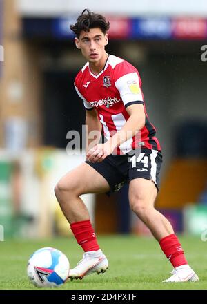 Joel Randall d'Exeter City pendant le match Sky Bet League 2 entre Southend United et Exeter City à Roots Hall, Southend, le samedi 10 octobre 2020. (Credit: Jacques Feeney | MI News) Credit: MI News & Sport /Alay Live News Banque D'Images