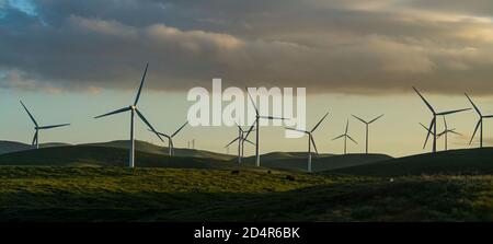 Éoliennes, Altamont Pass California, États-Unis, vue panoramique. Banque D'Images