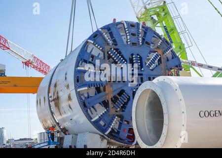 France, Seine-Saint-Denis, le Bourget, Grand Paris Express, maintenance de la machine à aléser tunnel pour le chantier du siècle Banque D'Images