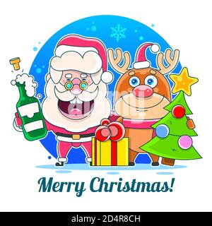 Joyeux Noël joyeux Noël compagnons. Illustration vectorielle Illustration de Vecteur