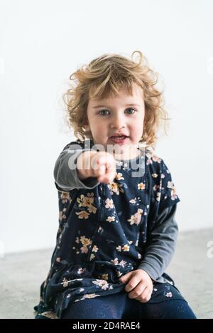 fille de 3 ans . Banque D'Images