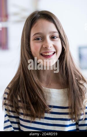 Jeune fille de 10 ans. Banque D'Images