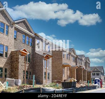 Construction de maisons de ville en briques Banque D'Images