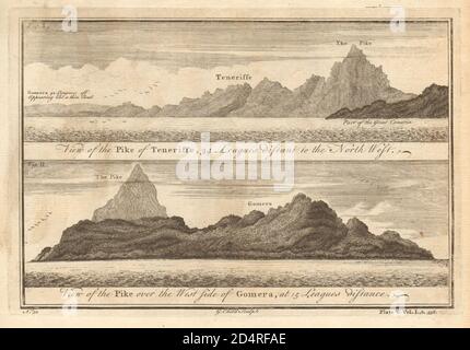 Mont Teide, Ténérife, îles Canaries. Depuis NW et derrière Gomera. ENFANT 1745 Banque D'Images