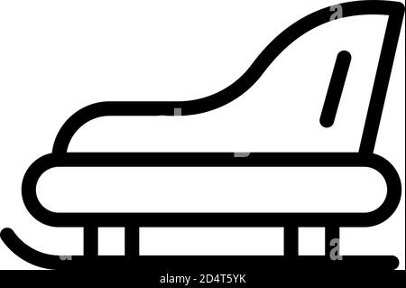 Icône en forme de traîneau du Père Noël, style de contour Illustration de Vecteur