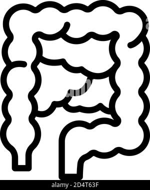 Icône de microbiologie intestinale, style de contour Illustration de Vecteur