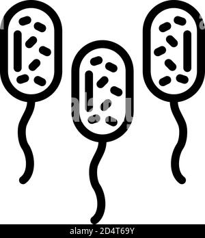 Icône de micro-organisme probiotiques, style de contour Illustration de Vecteur