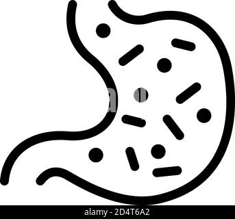 Icône probiotiques de l'estomac, style de contour Illustration de Vecteur
