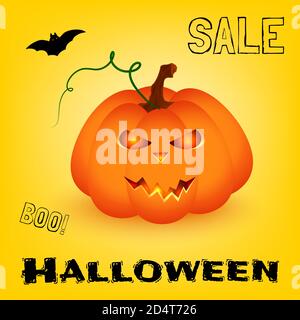Arrière-plan de la bannière de vente d'Halloween. Illustration vectorielle Illustration de Vecteur