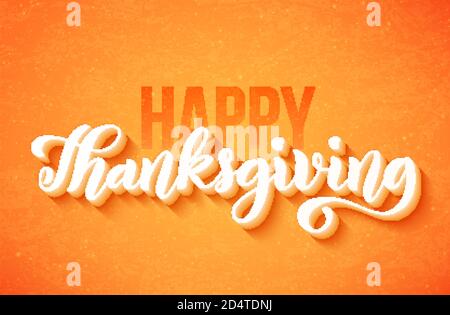 Affiche du jour de Thanksgiving avec lettres dessinées à la main. Illustration vectorielle. Illustration de Vecteur