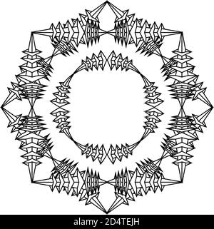 tatouage isolé ou imprimé design abstrait mandala gothique dans la fantaisie style Illustration de Vecteur