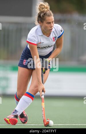 Amstelveen, pays-Bas. 1er octobre 2020. AMSTELVEEN, 11-10-2020, Wagener Stadion, Hoofdklasse Hockey Dames, Seizoen 2020-201. Joueur SCHC Suzanne Homma. Pendant le jeu Amsterdam D1 - SCHC D1. Crédit : Pro Shots/Alamy Live News Banque D'Images