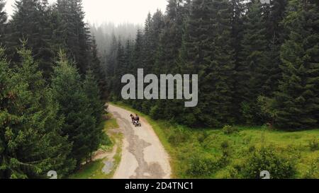 Vue de dessus de la calèche. Banque D'Images