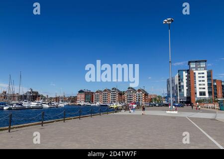 Ipswich Waterfront, une région culturelle et historiquement importante, Suffolk, Royaume-Uni. Banque D'Images