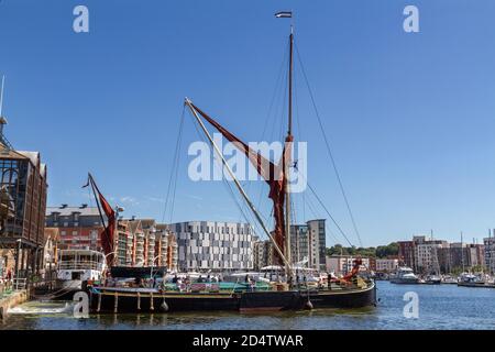 Sailing Barge Victor, Neptune Marina, Ipswich Waterfront, une région culturelle et historiquement importante, Suffolk, Royaume-Uni. Banque D'Images