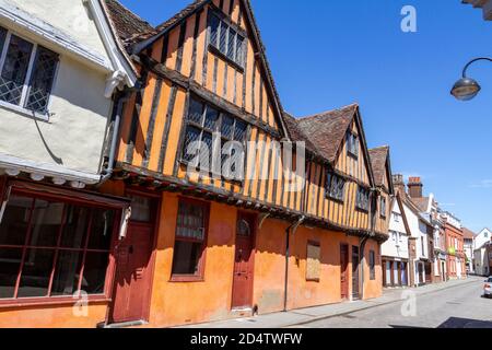 Belle architecture (maisons) sur Silent Street à Ipswich, Suffolk, Royaume-Uni. Banque D'Images