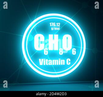 Formule acide ascorbique Banque D'Images