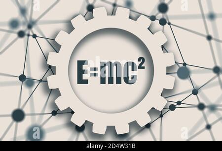 Formule physique d'équivalence de masse et d'énergie Banque D'Images
