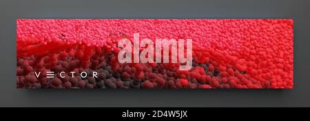 De nombreuses sphères de tailles différentes dans un espace vide. Arrière-plan abstrait. illustration vectorielle 3d. Illustration de Vecteur