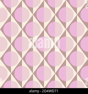 Motif géométrique simple sans couture de losange, triangles et cercles dans les tons taupe pâle et rose. Illustration vectorielle pour le design de mode, le papier peint, le textile, le tissu, le papier d'emballage. Illustration de Vecteur