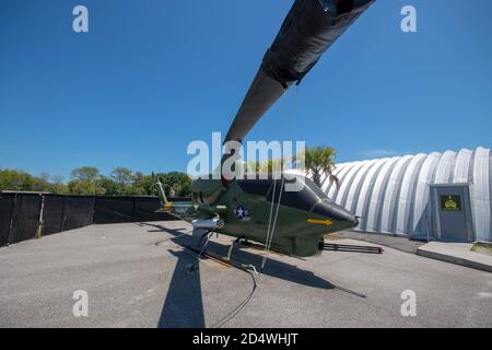 Charleston, Caroline du Sud, États-Unis, Novemner 2019. Reconstitution d'une unité MASH de l'époque de la guerre du Vietnam exposée à Patriot's point. Banque D'Images