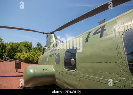 Charleston, Caroline du Sud, États-Unis, Novemner 2019. Reconstitution d'une unité MASH de l'époque de la guerre du Vietnam exposée à Patriot's point. Banque D'Images