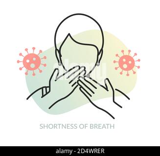 Nouveau coronavirus - COVID-19 - essoufflement - icône comme fichier EPS 10 Illustration de Vecteur