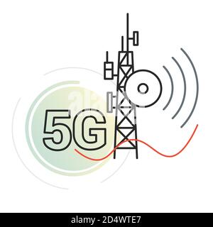 5G Telecom Tower Infrastructure - icône en tant que fichier EPS 10 Illustration de Vecteur