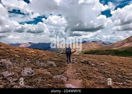 Trekking the Collegiate Peaks, Collegiate West sur le sentier Colorado Trail de 485 km, Colorado Banque D'Images