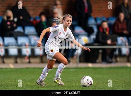 Centre de loisirs Horley, Royaume-Uni. 11 octobre 2020. Sarah Wiltshire de Watford Women lors du match de la FA Women National League entre Crawley Wasps et Watford FC Women au Horley Town FC, Horley Leisure Centre, Angleterre, le 11 octobre 2020. Photo d'Andy Rowland. Crédit : Prime Media Images/Alamy Live News Banque D'Images