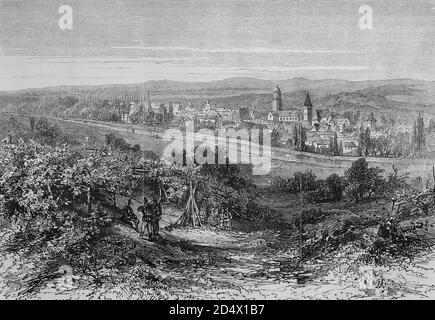 Vue sur la forteresse Weissencastle, forteresse d'Alsace, histoire de guerre illustrée, guerre allemande - française 1870-1871 Banque D'Images