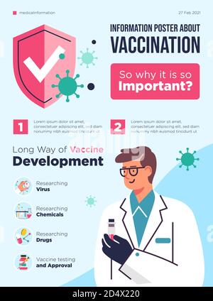 Infographiques du concept de vaccination. Illustration de vecteur médical et de santé. Illustration de Vecteur