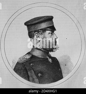 Le général de division von Stiehle, chef d'état-major de la 2e division de l'armée allemande, illustre l'histoire de la guerre, guerre allemande - française 1870-1871 Banque D'Images